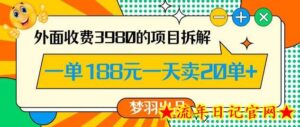 外面收费3980的年前必做项目一单188元一天能卖20单-流年日记