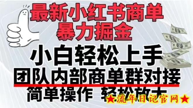 最新小红书商单，暴力掘金，单月稳定变现3W+-流年日记