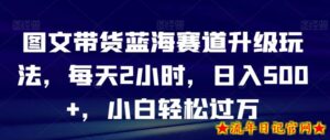 图文带货蓝海赛道升级玩法,每天2小时,日入500+,小白轻松过万-流年日记
