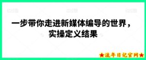 一步带你走进新媒体编导的世界,实操定义结果-流年日记