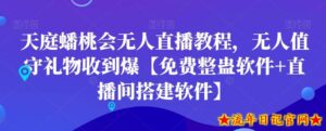 天庭蟠桃会无人直播教程,无人值守礼物收到爆【免费整蛊软件+直播间搭建软件】-流年日记