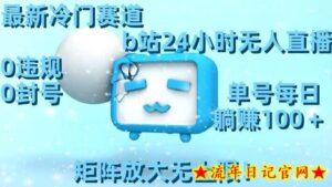 最新冷门赛道,b站24小时无人直播,0违规0封号,单号每日躺赚100+,矩阵放大无上限【揭秘】-流年日记