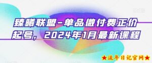 臻曦联盟-单品微付费正价起号,2024年1月最新课程-流年日记