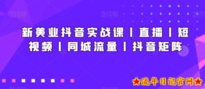 新美业抖音实战课丨直播丨短视频丨同城流量丨抖音矩阵-流年日记