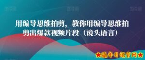 用编导思维拍剪,教你用编导思维拍剪出爆款视频片段(镜头语言)-流年日记