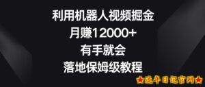 利用机器人视频掘金，月赚12000+，有手就会，落地保姆级教程【揭秘】-流年日记