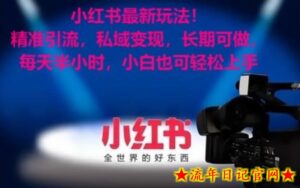 小红书最新玩法!精准引流,私域变现,长期可做,每天半小时,小白也可轻松上手【揭秘】-流年日记