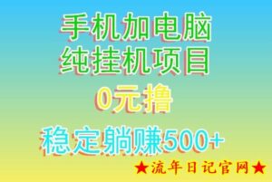电脑手机宽带挂机项目,0技术,日入500+-流年日记