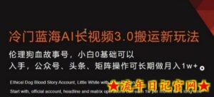 冷门蓝海AI长视频3.0搬运新玩法，小白0基础可以入手，公众号、头条、矩阵操作可长期做月入1w+-流年日记