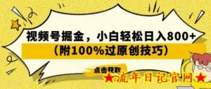 视频号掘金,小白轻松日入800+(附100%过原创技巧)-流年日记