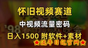 中视频流量密码,怀旧视频赛道,日1500,保姆式教学-流年日记