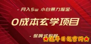 月入5w+,小白暴力掘金,0成本玄学项目,保姆式教学(教程+软件)-流年日记