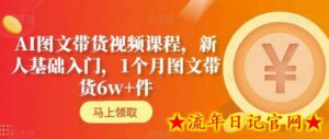 AI图文带货视频课程,新人基础入门,1个月图文带货6w+件-流年日记