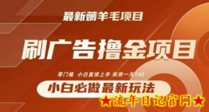 2024最新小白必撸项目,刷广告撸金最新玩法,亲测一天140-流年日记