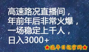 高速路况直播间,年前年后非常火爆,一场稳定上千人,日入3000+-流年日记