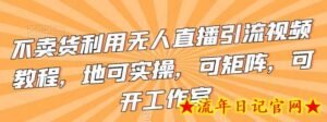 不卖货利用无人直播引流视频教程，地可实操，可矩阵，可开工作室-流年日记