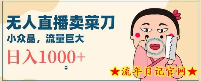 无人冷门品直播新玩法，通过卖菜刀日入1000+-流年日记