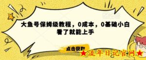 怎么样靠阿里大厂撸金,背靠大厂日入2000+,大鱼号保姆级教程,0成本,0基础小白看了就能上手-流年日记