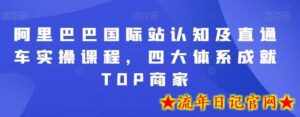 阿里巴巴国际站认知及直通车实操课程,四大体系成就TOP商家-流年日记