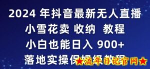 2024年抖音最新无人直播小雪花卖收纳教程,小白也能日入900+落地实操保姆级教程-流年日记