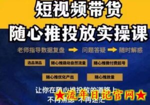 2024好物分享随心推投放实操课,随心推撬动自然流量/微付费起号/优化产出-流年日记