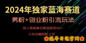 2024年独家蓝海赛道,成人用品单日卖货变现4W+,男粉+创业粉引流玩法,不愁搞不到流量-流年日记
