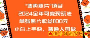 2024全年可变现玩法”售卖照片”单张照片收益1100元小白上手快,普通人可做-流年日记