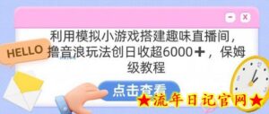 靠汤姆猫挂机小游戏日入3000+,全程指导,保姆式教程-流年日记