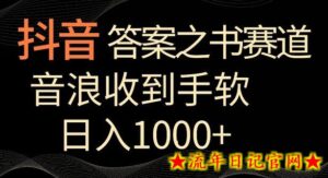 抖音答案之书赛道,每天两三个小时,音浪收到手软,日入1000+-流年日记