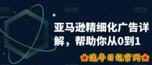 亚马逊精细化广告详解，帮助你从0到1，自动广告权重解读、手动广告打法详解-流年日记