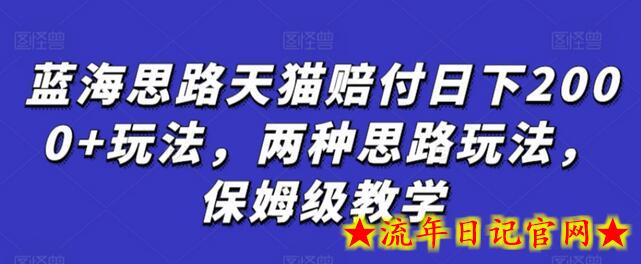 蓝海思路天猫赔付日下2000+玩法，两种思路玩法，保姆级教学-流年日记