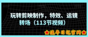 玩转剪映制作,特效、运镜转场(113节视频)-流年日记