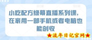 小吃配方绿幕直播系列课,在家用一部手机或者电脑也能创收-流年日记