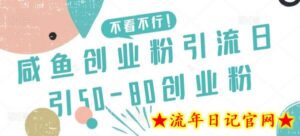 咸鱼创业粉引流日引50-80创业粉-流年日记