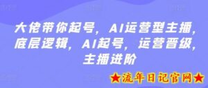 大佬带你起号,AI运营型主播,底层逻辑,AI起号,运营晋级,主播进阶-流年日记