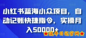 小红书蓝海小众项目，自动记账快捷指令，实操月入50000+-流年日记