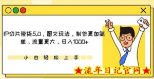 IP切片带货5.0,图文玩法,制作更加简单,流量更大,日入1000+-流年日记