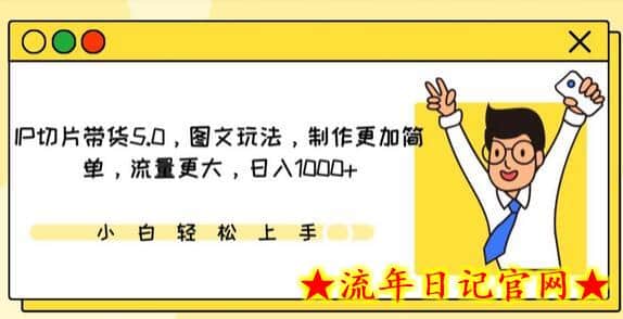 IP切片带货5.0，图文玩法，制作更加简单，流量更大，日入1000+-流年日记