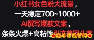 小红书女色粉大流量,一天稳定700~1000+ Ai撰写爆款文案,条条火爆+高粘性引流养回头客-流年日记
