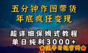 五分钟作图带货疯狂变现,超详细保姆式教程单日纯利3000+-流年日记