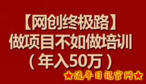 【网创终极路】做项目不如做项目培训，年入50万-流年日记