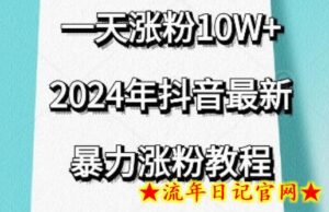 抖音最新暴力涨粉教程,视频去重,一天涨粉10w+,效果太暴力了,刷新你们的认知-流年日记