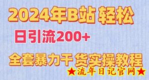 2024年B站轻松日引流200+的全套暴力干货实操教程-流年日记