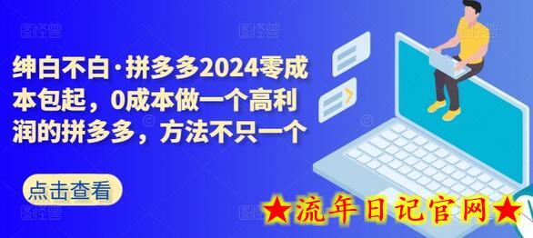 拼多多2024零成本包起，0成本做一个高利润的拼多多，方法不只一个-流年日记