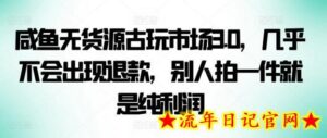 咸鱼无货源古玩市场3.0,几乎不会出现退款,别人拍一件就是纯利润-流年日记