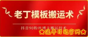 老丁模板搬运术:抖音90万粉丝博主搬运技术-流年日记