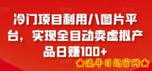 冷门项目利用八图片平台,实现全目动卖虚拟产品日赚100+-流年日记