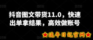 抖音图文带货11.0,快速出单拿结果,高效做账号-流年日记