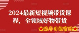 2024最新短视频带货课程,全领域好物带货-流年日记