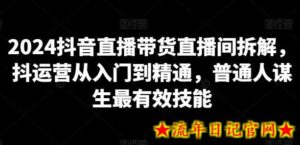 2024抖音直播带货直播间拆解,抖运营从入门到精通,普通人谋生最有效技能-流年日记